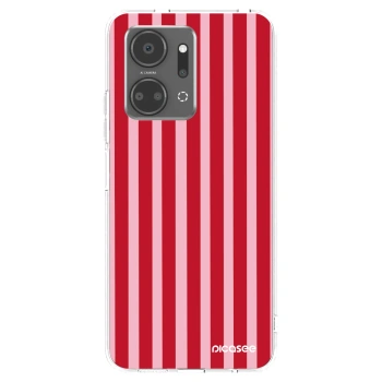 Picasee silikonski prozorni ovitek za Honor X7a - Lines red