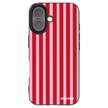Picasee silikonski črni ovitek za Apple iPhone 16 - Lines red