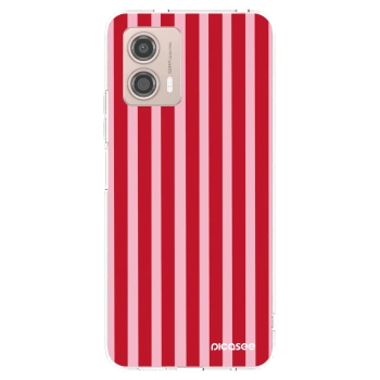 Picasee silikonski prozorni ovitek za Motorola Moto G53 5G - Lines red