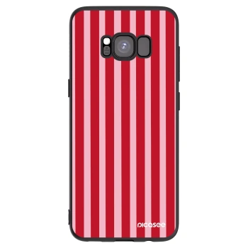 Picasee silikonski črni ovitek za Samsung Galaxy S8 G950F - Lines red