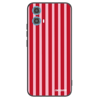 Picasee silikonski črni ovitek za Motorola Moto G34 5G - Lines red