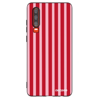 Picasee silikonski črni ovitek za Huawei P30 - Lines red