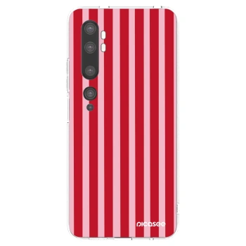 Picasee silikonski prozorni ovitek za Xiaomi Mi Note 10 (Pro) - Lines red