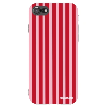 Picasee silikonski prozorni ovitek za Apple iPhone SE 2020 - Lines red