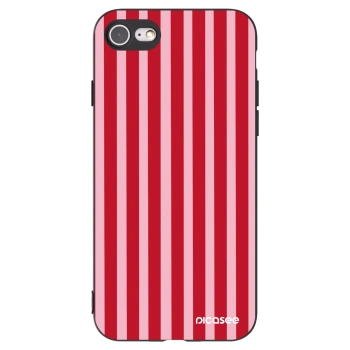 Picasee silikonski črni ovitek za Apple iPhone SE 2020 - Lines red