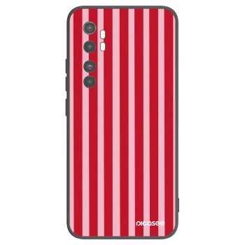 Picasee silikonski črni ovitek za Xiaomi Mi Note 10 Lite - Lines red