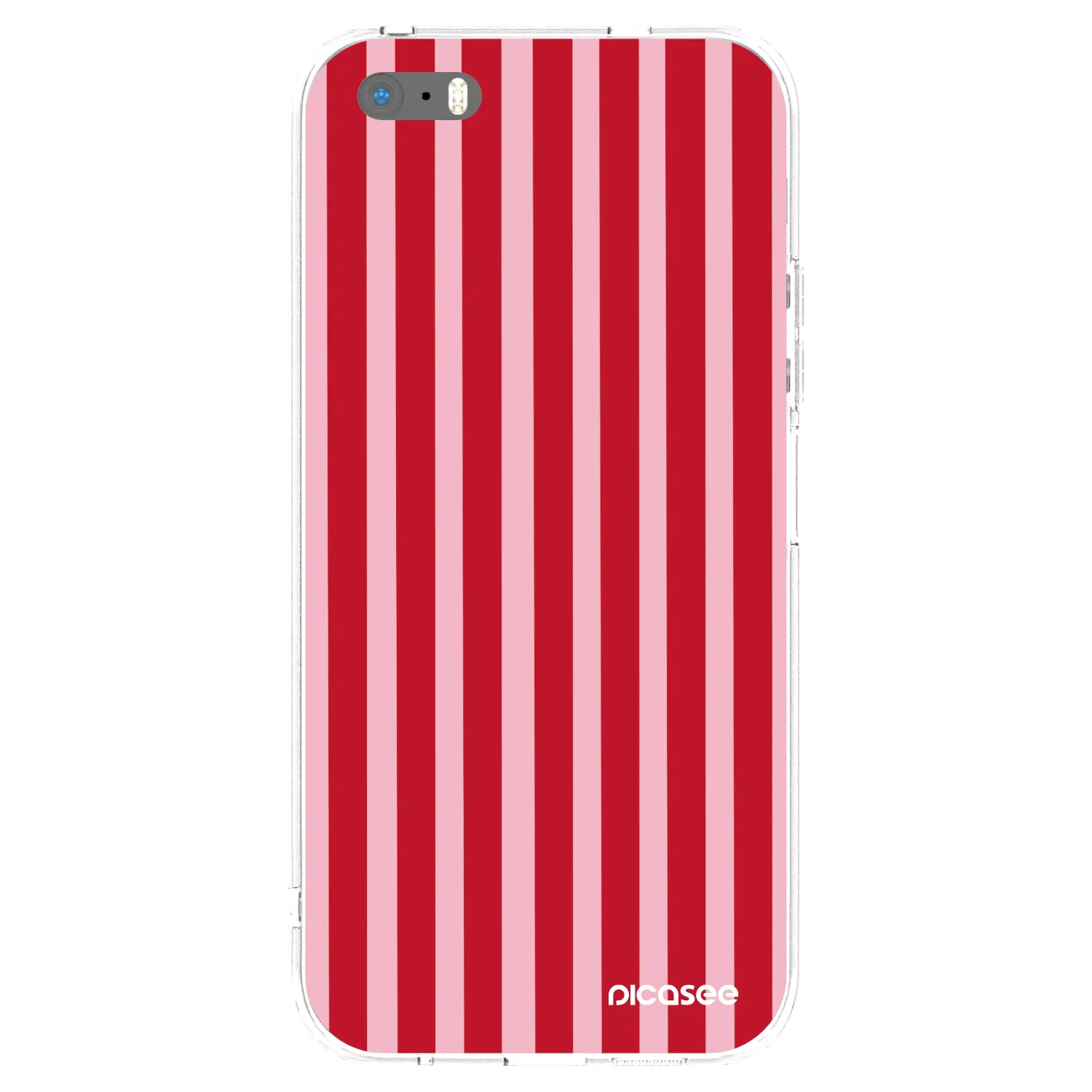 Picasee silikonski prozorni ovitek za Apple iPhone 5/5S/SE - Lines red
