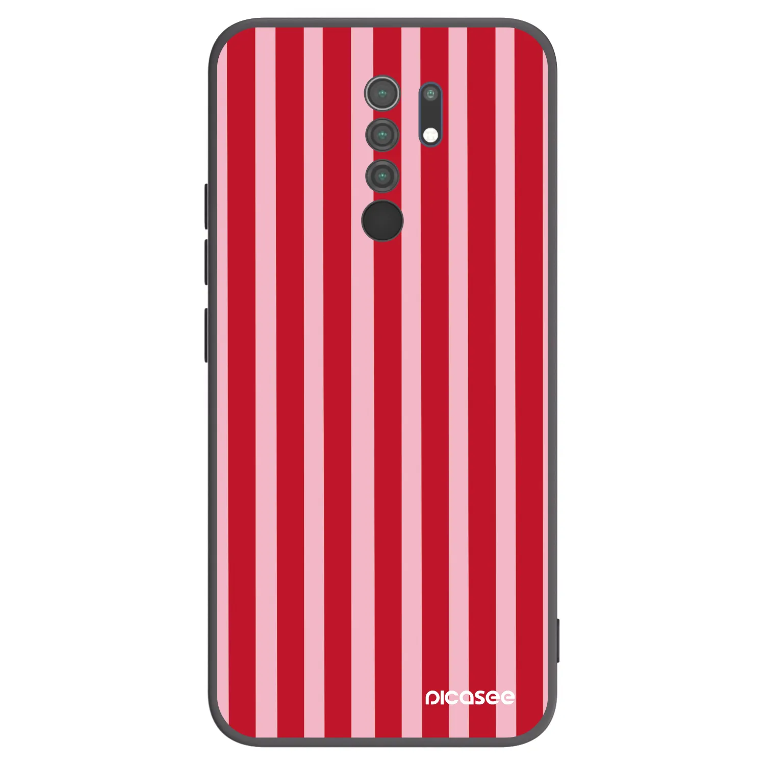 Picasee silikonski črni ovitek za Xiaomi Redmi 9 - Lines red