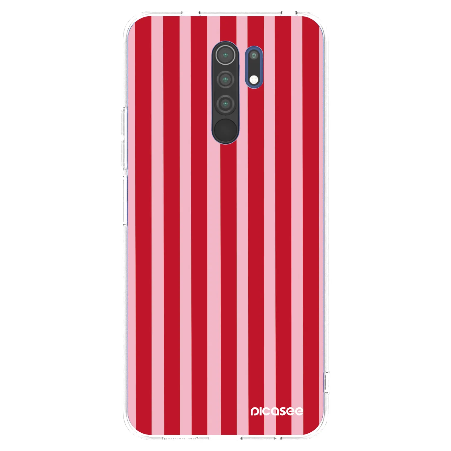 Picasee silikonski prozorni ovitek za Xiaomi Redmi 9 - Lines red