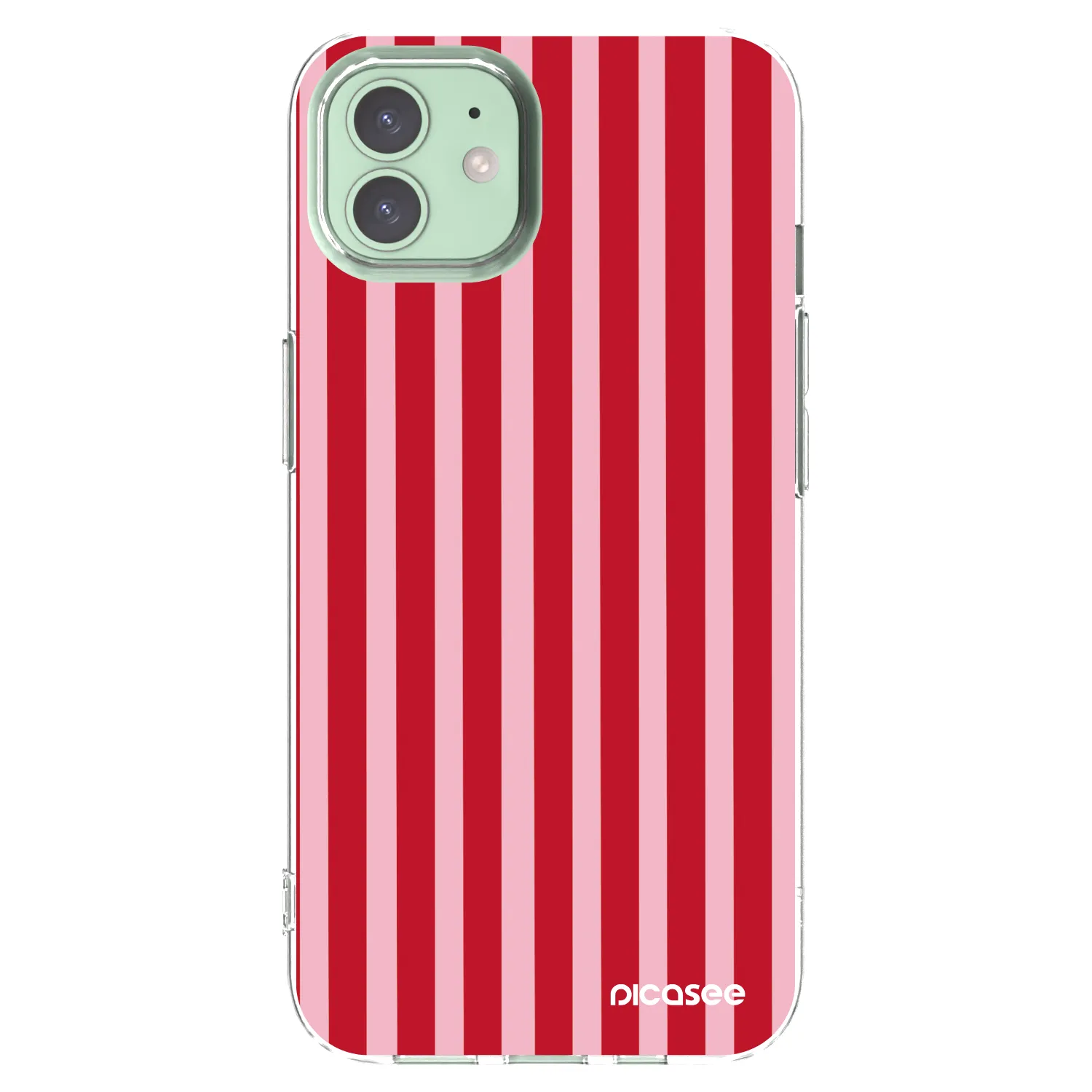 Picasee silikonski prozorni ovitek za Apple iPhone 12 - Lines red