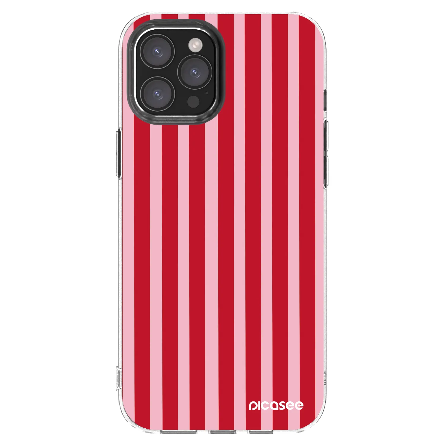 Picasee silikonski prozorni ovitek za Apple iPhone 12 Pro Max - Lines red