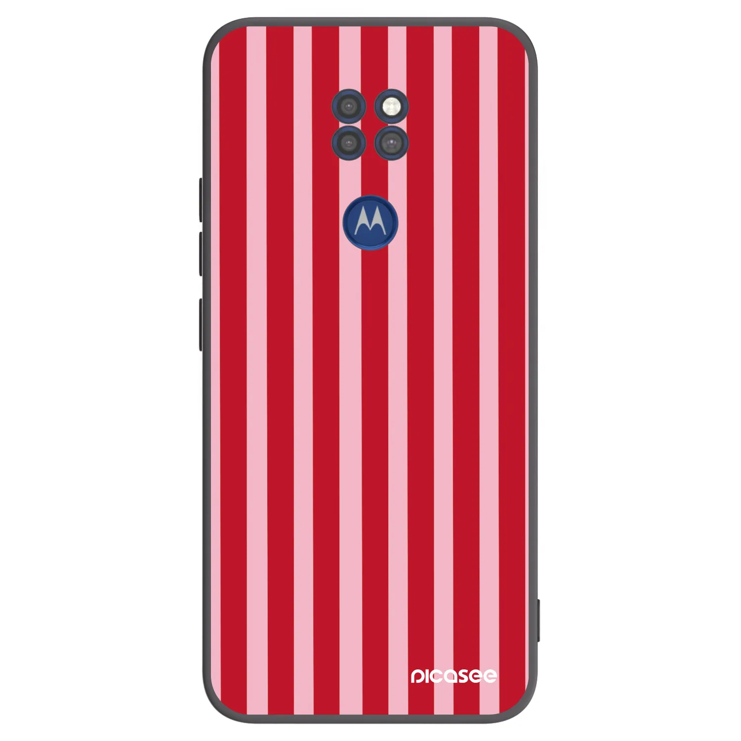Picasee silikonski črni ovitek za Motorola Moto G9 Play - Lines red