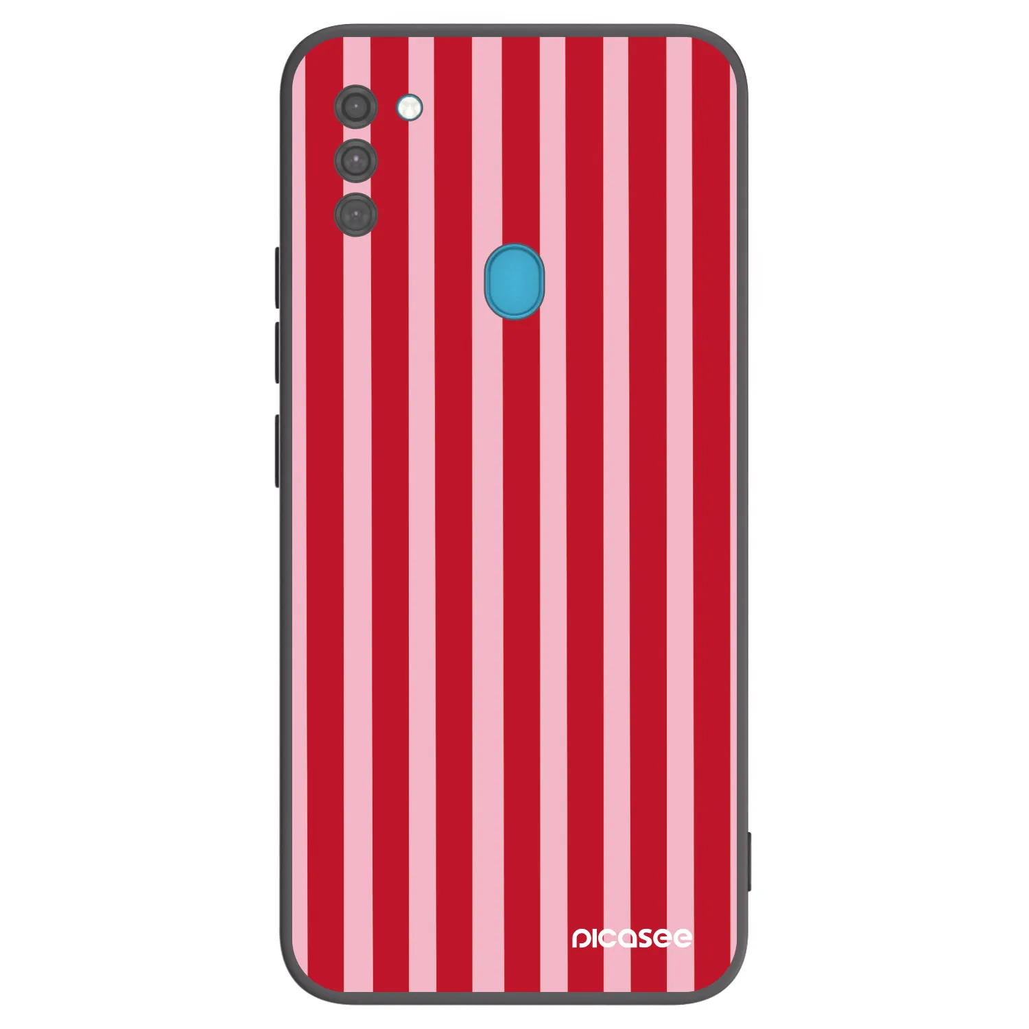 Picasee silikonski črni ovitek za Samsung Galaxy M11 - Lines red
