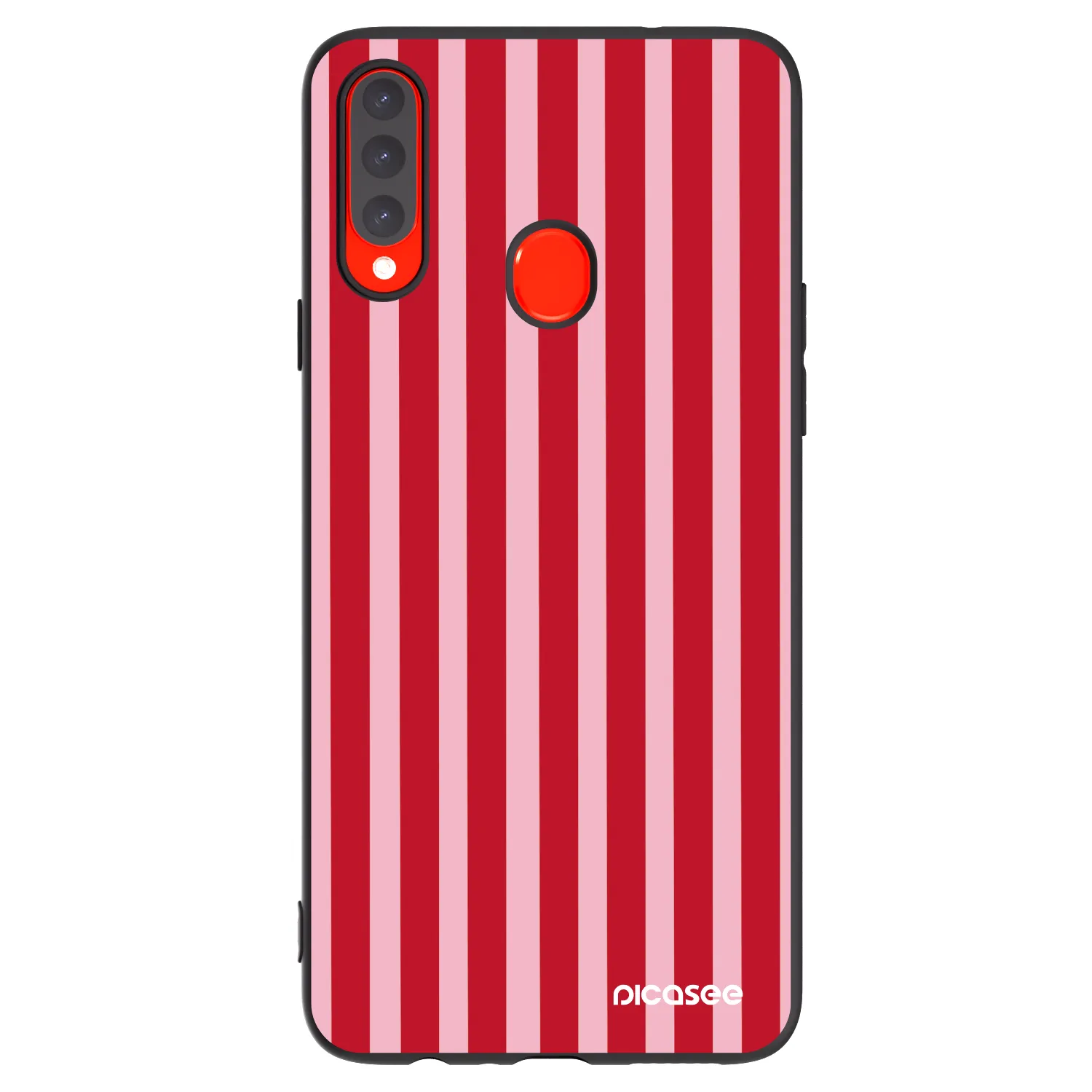 Picasee silikonski črni ovitek za Samsung Galaxy A20s - Lines red