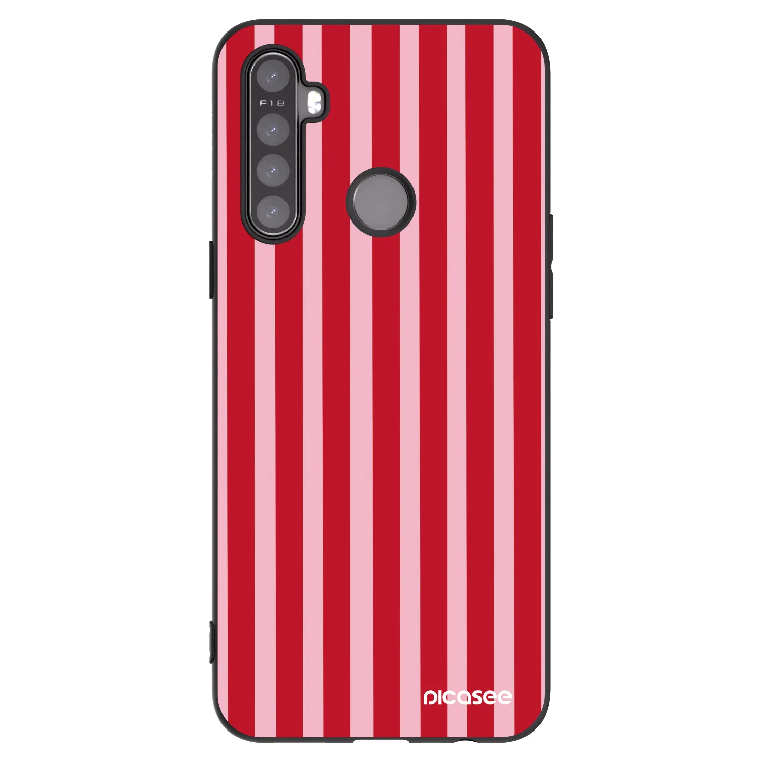 Picasee silikonski črni ovitek za Realme 6i - Lines red