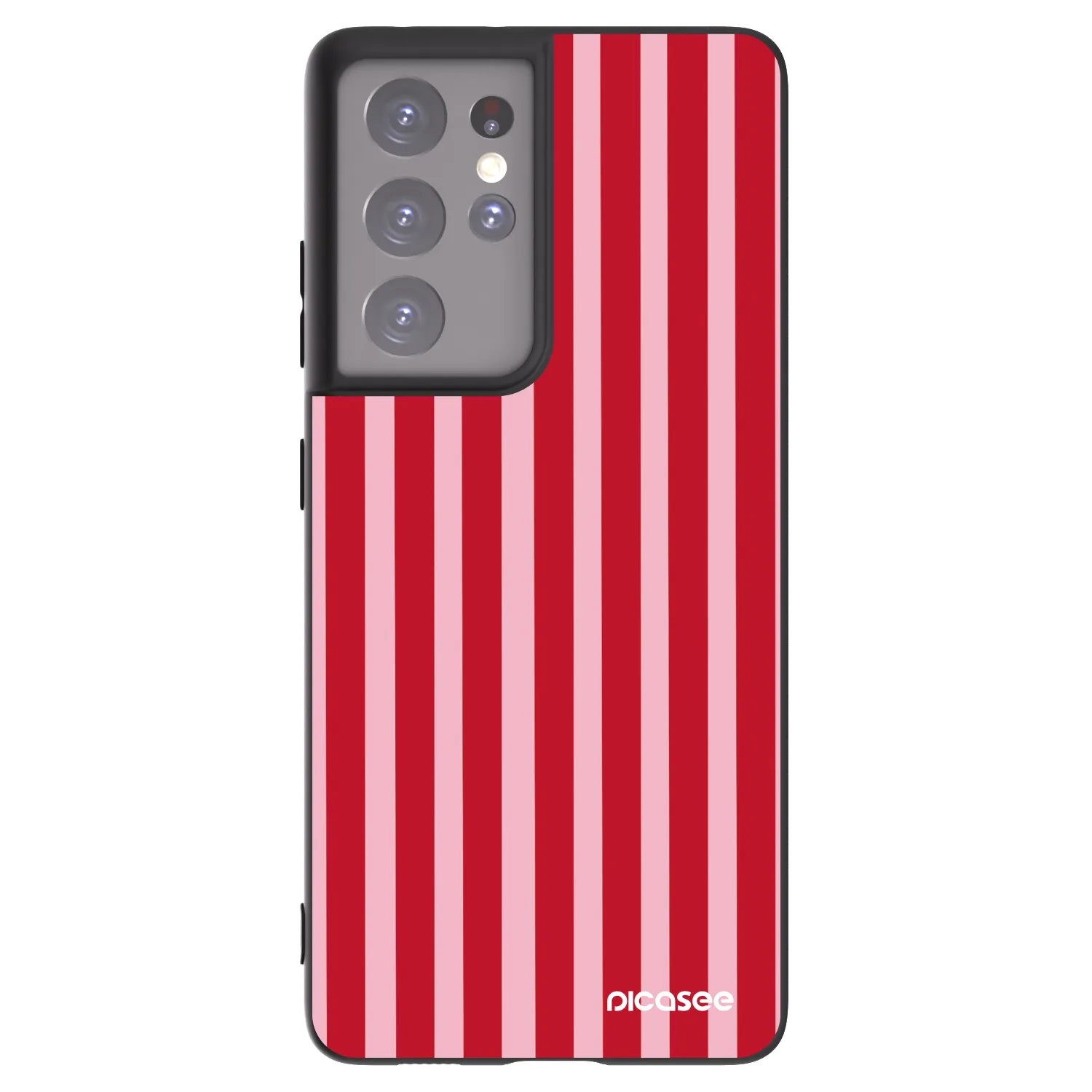 Picasee silikonski črni ovitek za Samsung Galaxy S21 Ultra 5G G998B - Lines red