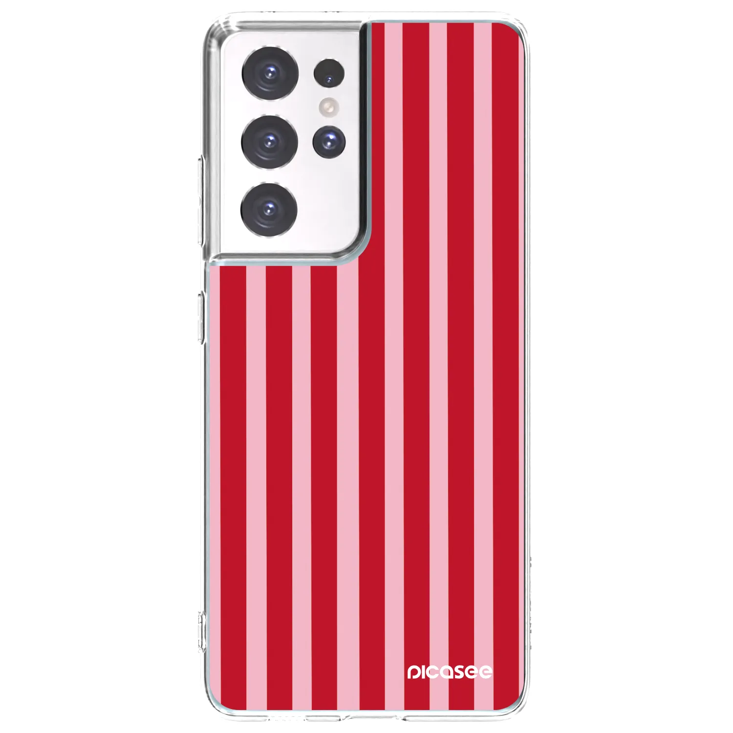 Picasee silikonski prozorni ovitek za Samsung Galaxy S21 Ultra 5G G998B - Lines red