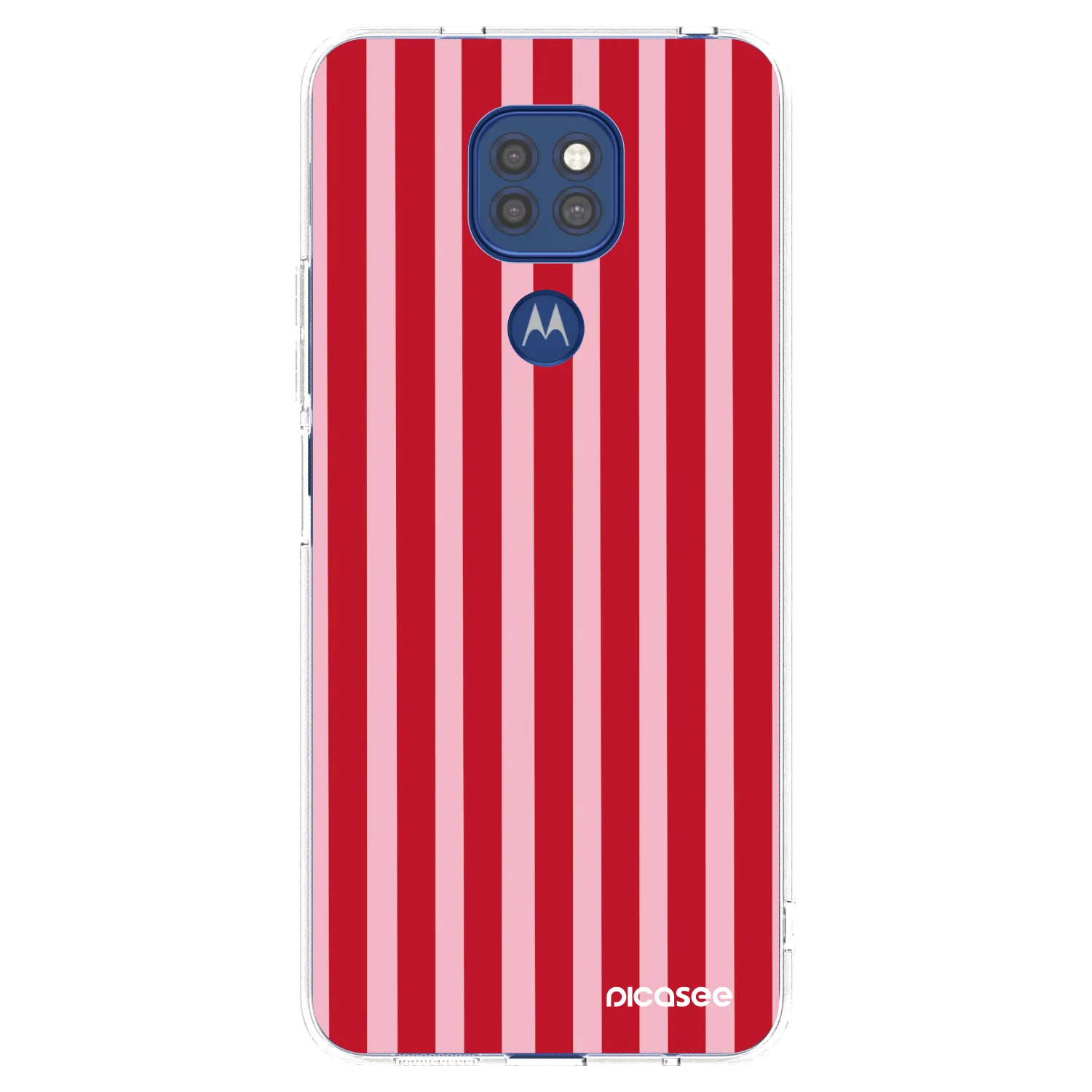 Picasee silikonski prozorni ovitek za Motorola Moto G9 Play - Lines red