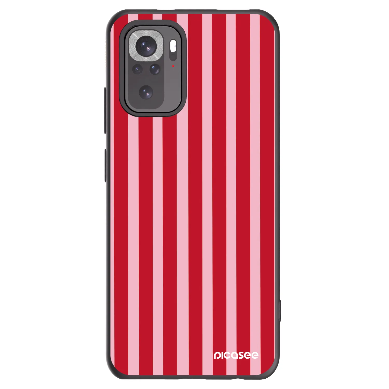 Picasee silikonski črni ovitek za Xiaomi Redmi Note 10S - Lines red