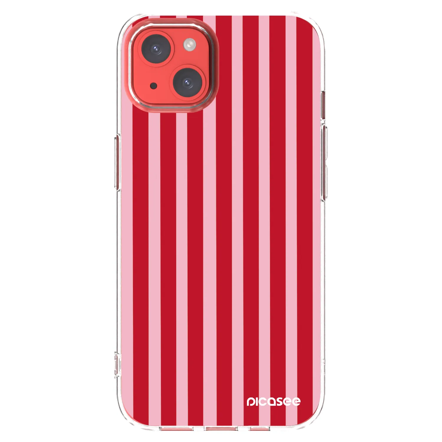 Picasee silikonski prozorni ovitek za Apple iPhone 13 - Lines red