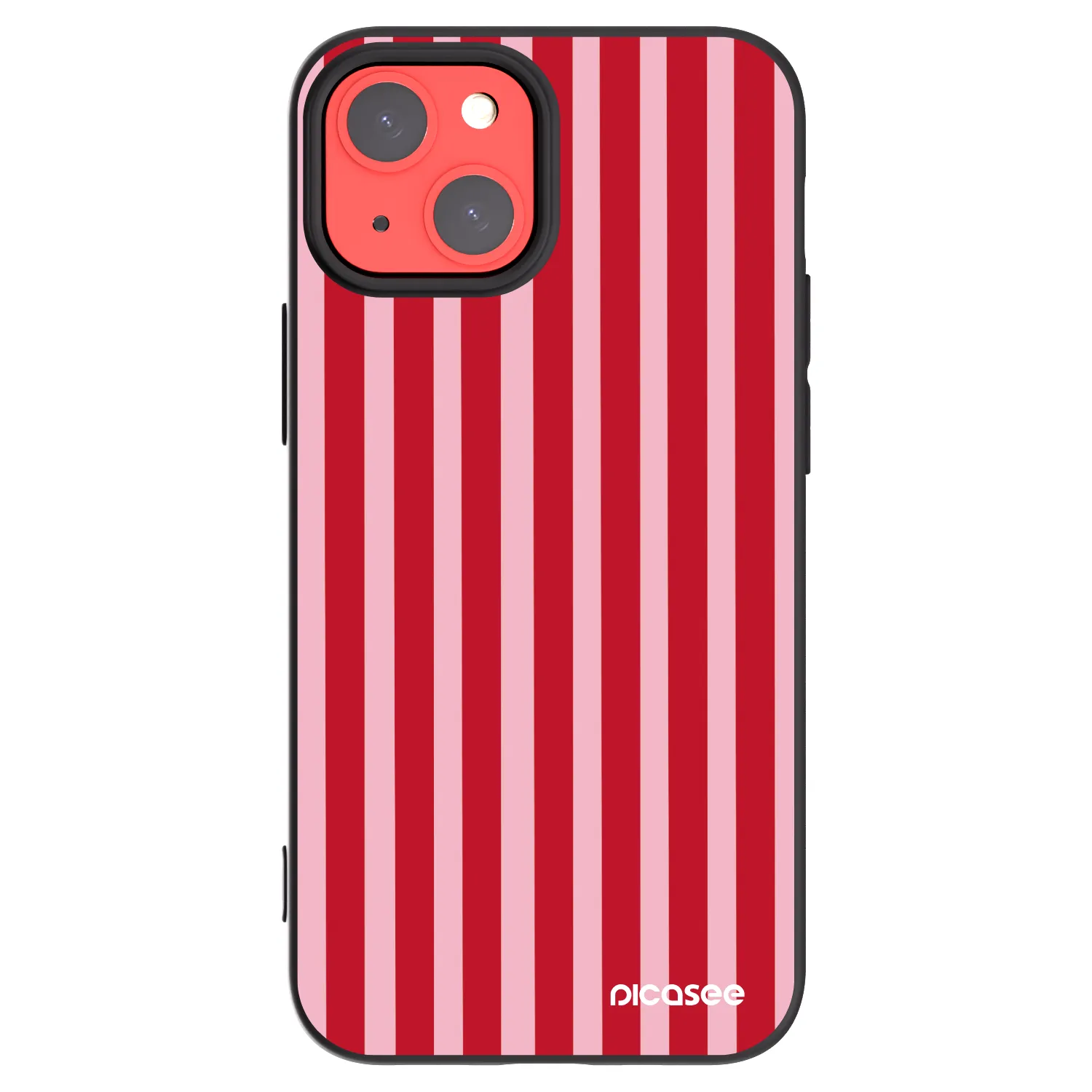 Picasee silikonski črni ovitek za Apple iPhone 13 mini - Lines red