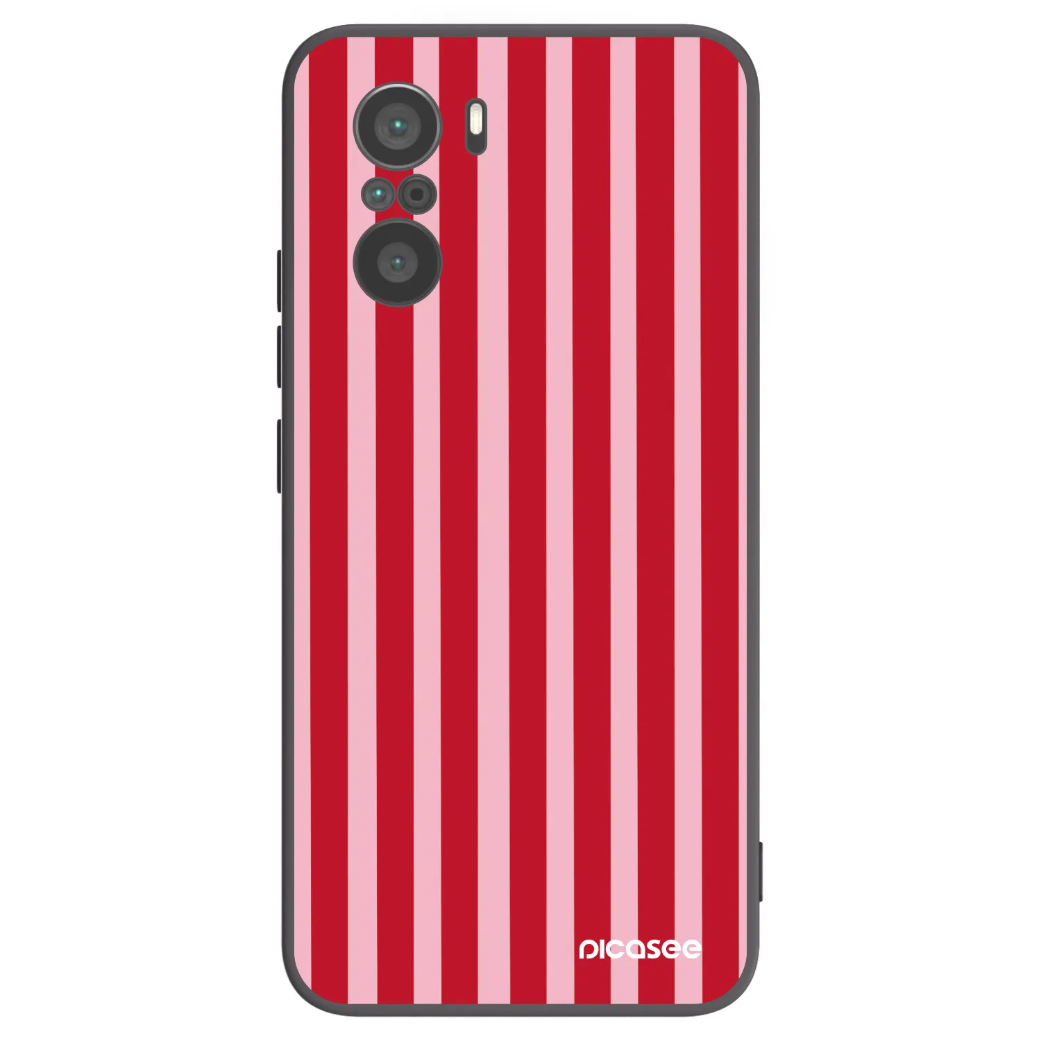 Picasee silikonski črni ovitek za Xiaomi Poco F3 - Lines red