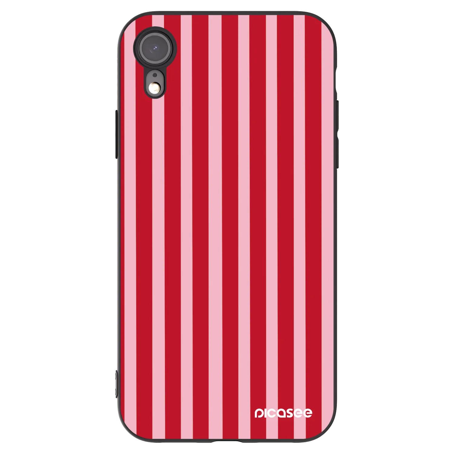 Picasee silikonski črni ovitek za Apple iPhone XR - Lines red