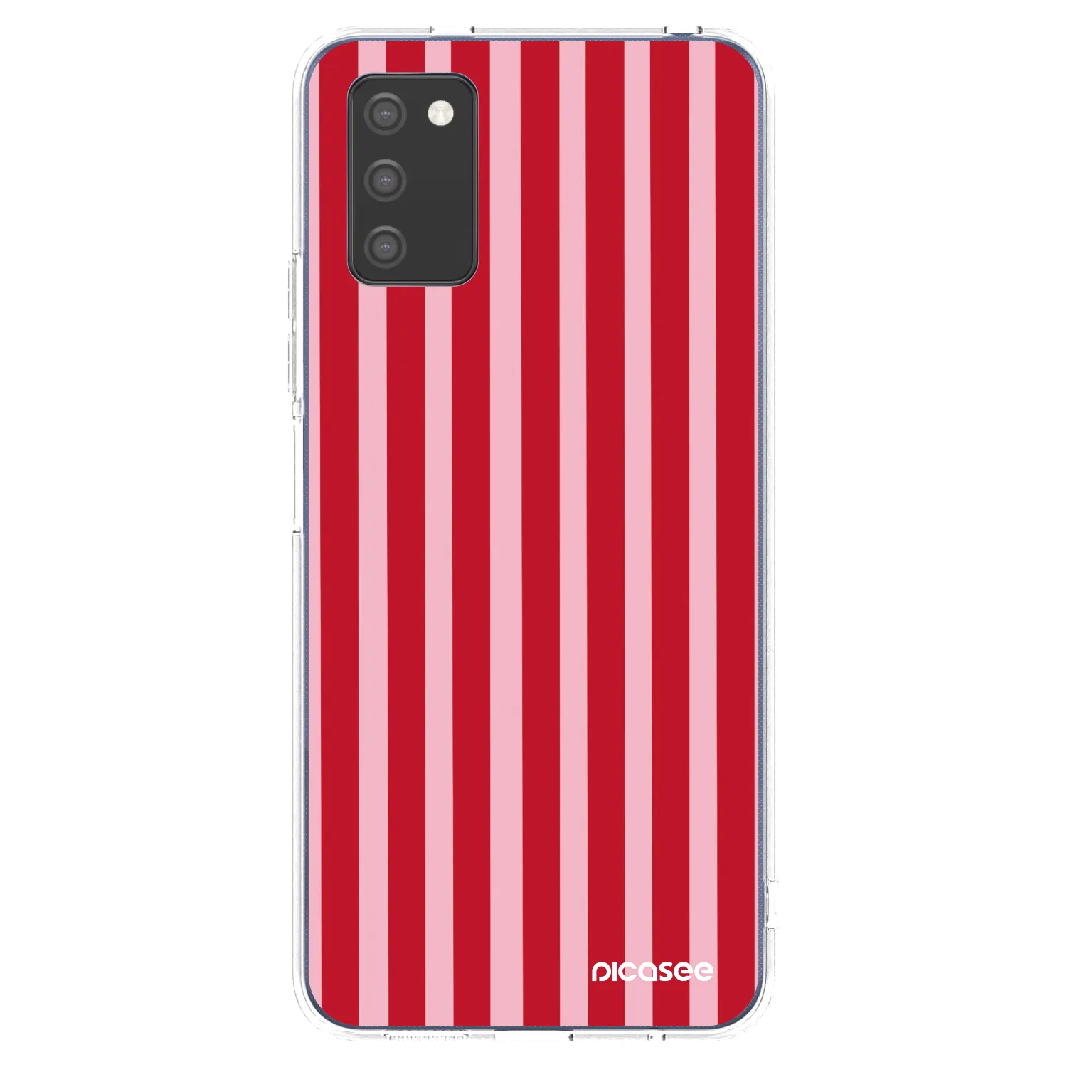 Picasee silikonski prozorni ovitek za Samsung Galaxy A02s A025G - Lines red