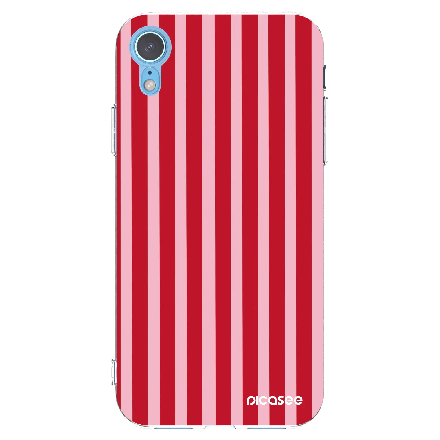 Picasee silikonski prozorni ovitek za Apple iPhone XR - Lines red