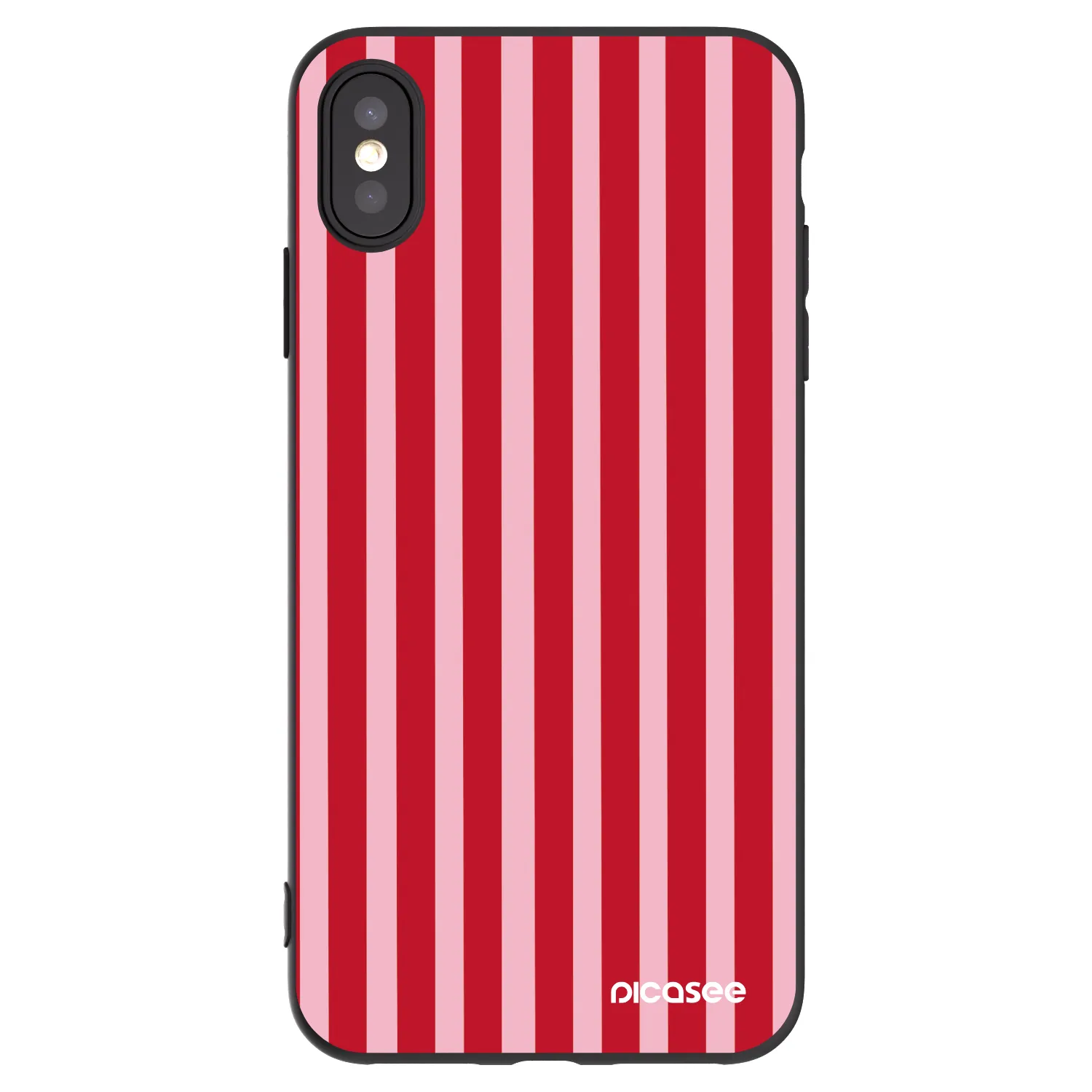 Picasee silikonski črni ovitek za Apple iPhone XS Max - Lines red