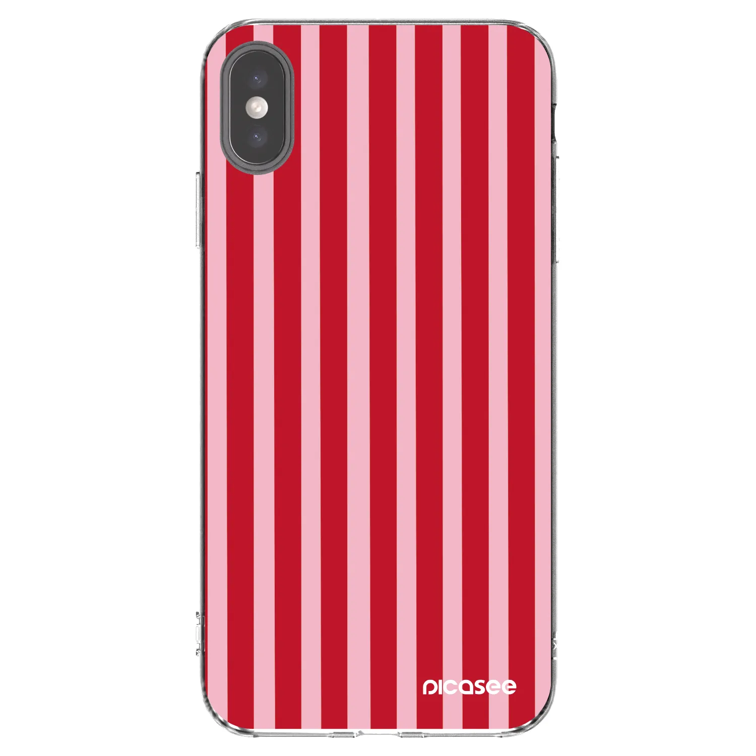 Picasee silikonski prozorni ovitek za Apple iPhone XS Max - Lines red