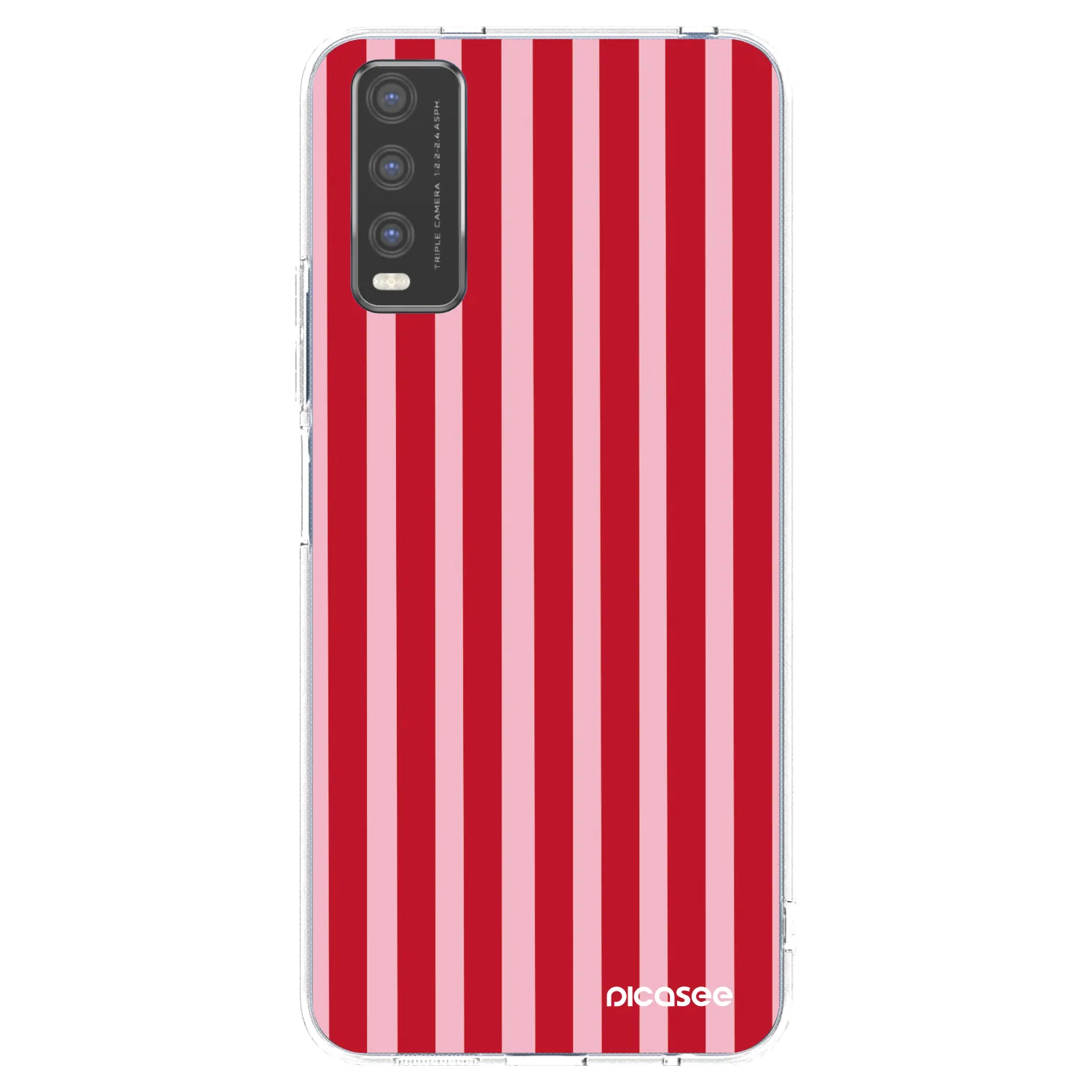 Picasee silikonski prozorni ovitek za Vivo Y20s - Lines red