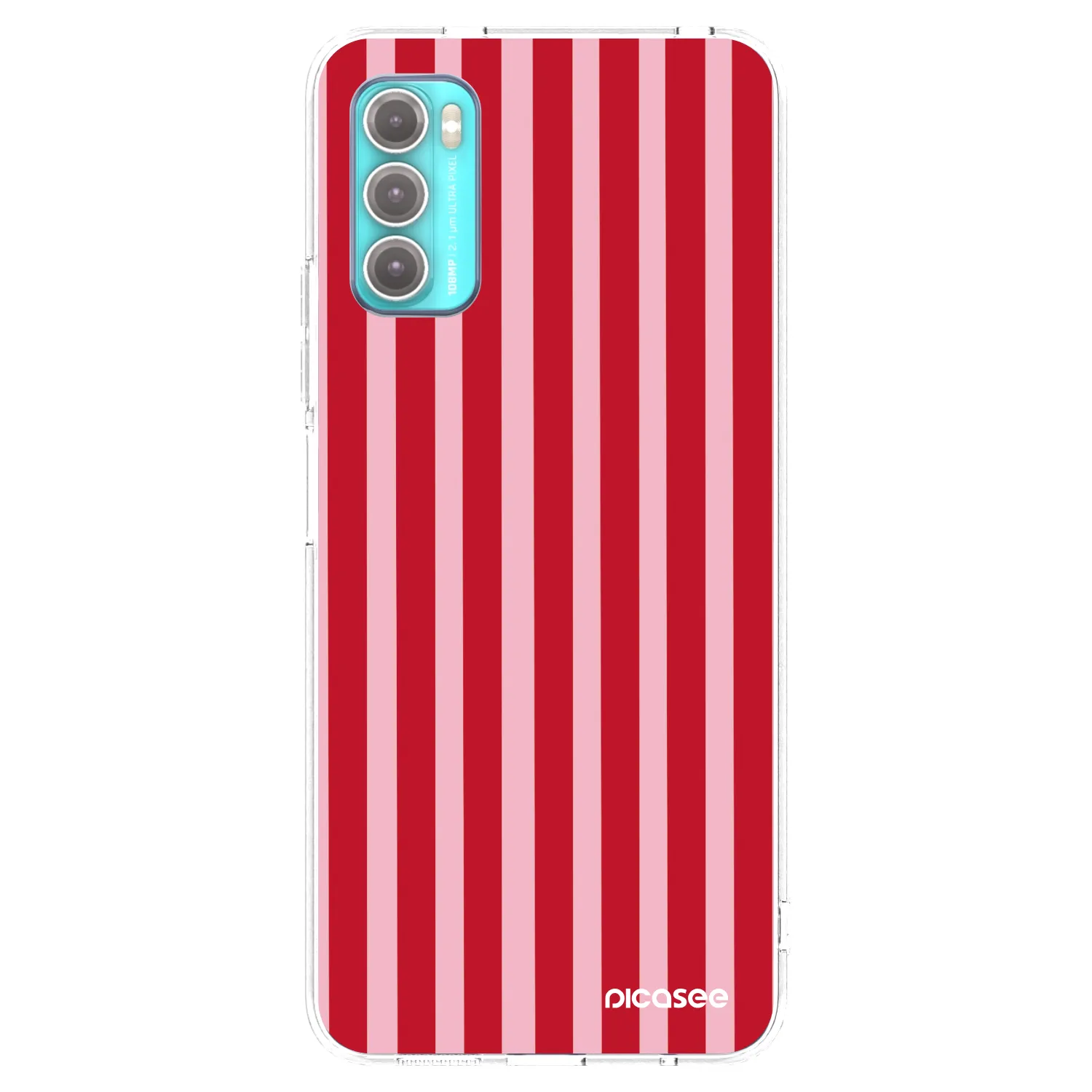 Picasee silikonski prozorni ovitek za Motorola Moto G60 - Lines red
