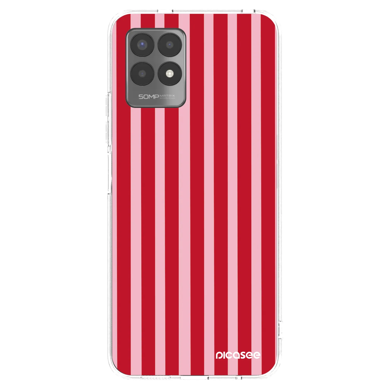 Picasee silikonski prozorni ovitek za Realme 8i - Lines red