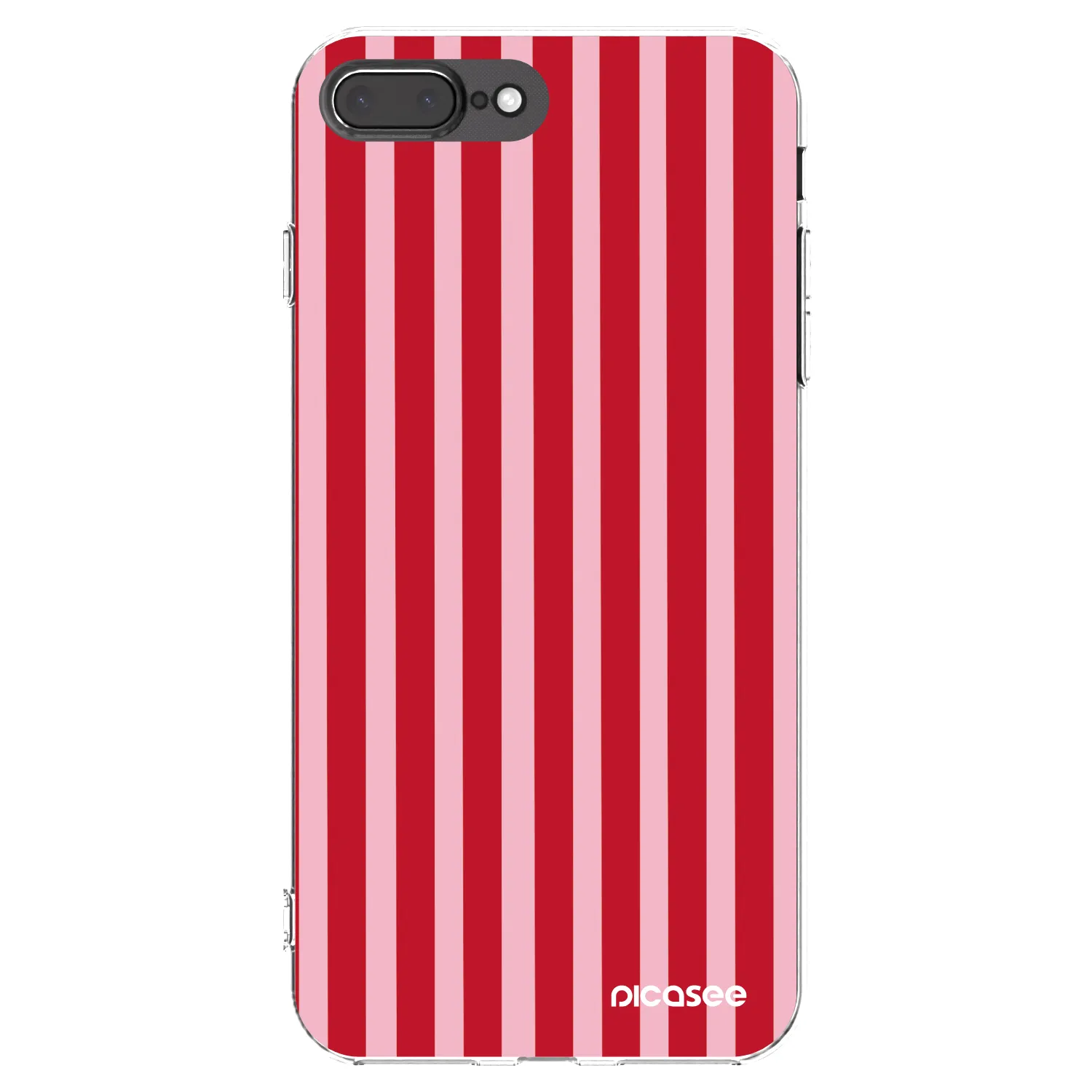 Picasee silikonski prozorni ovitek za Apple iPhone 7 Plus - Lines red