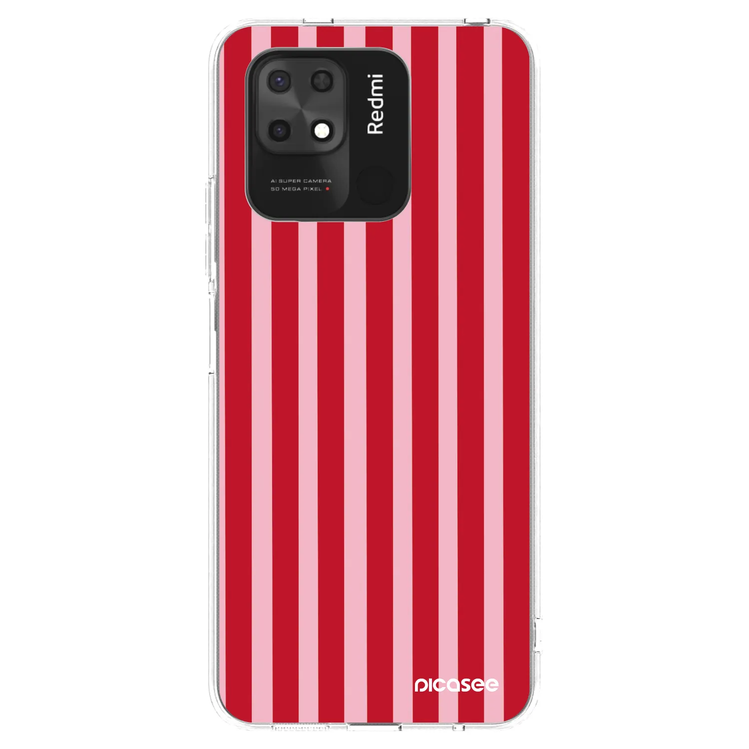Picasee silikonski prozorni ovitek za Xiaomi Redmi 10C - Lines red