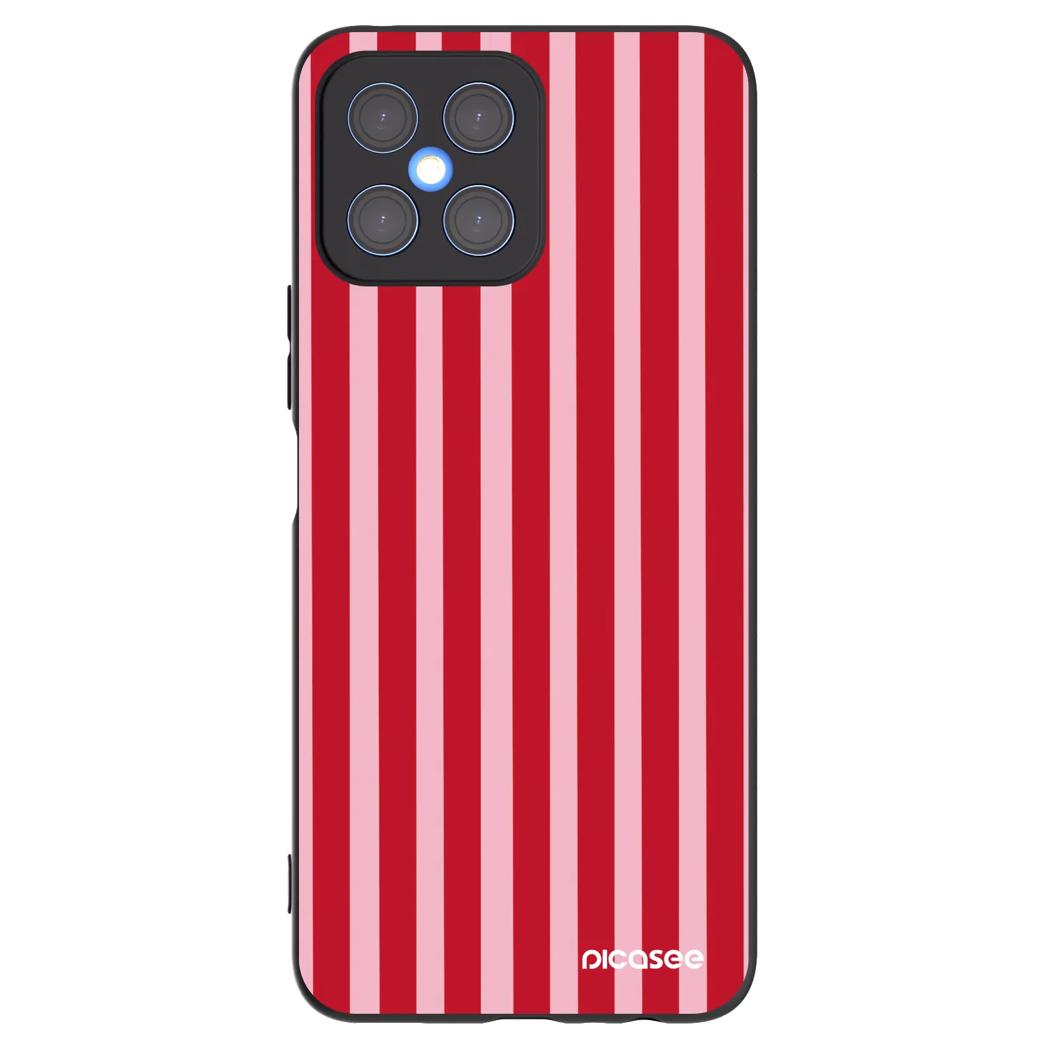 Picasee silikonski črni ovitek za Honor X8 4G - Lines red