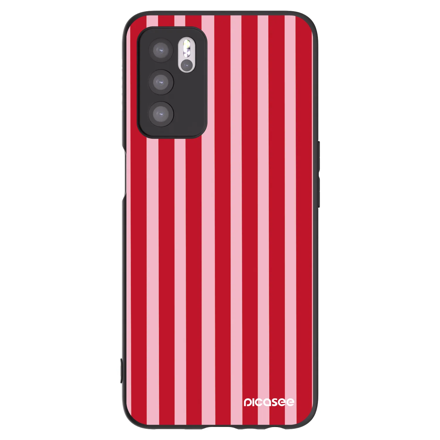 Picasee silikonski črni ovitek za OPPO A16s - Lines red