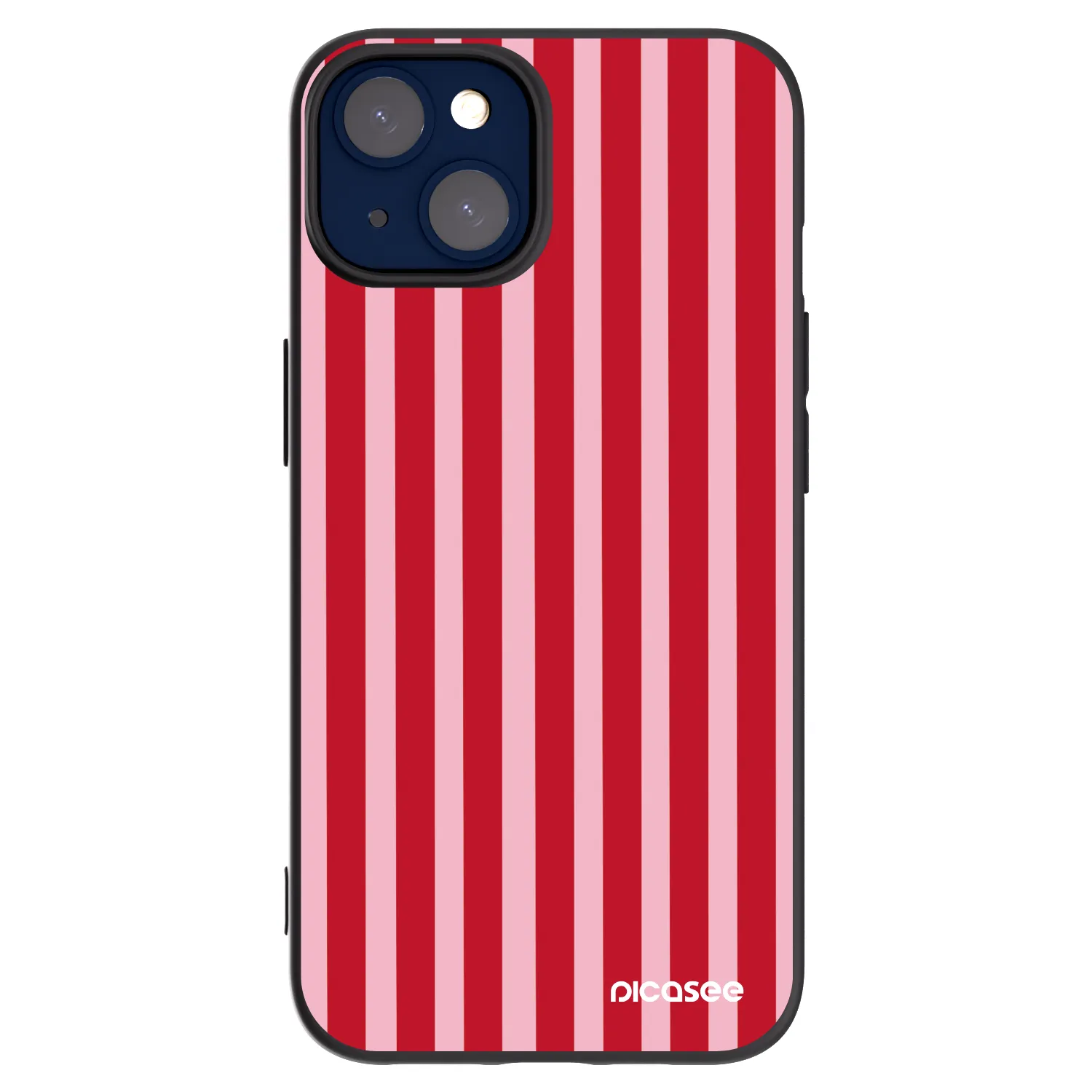 Picasee silikonski črni ovitek za Apple iPhone 14 - Lines red