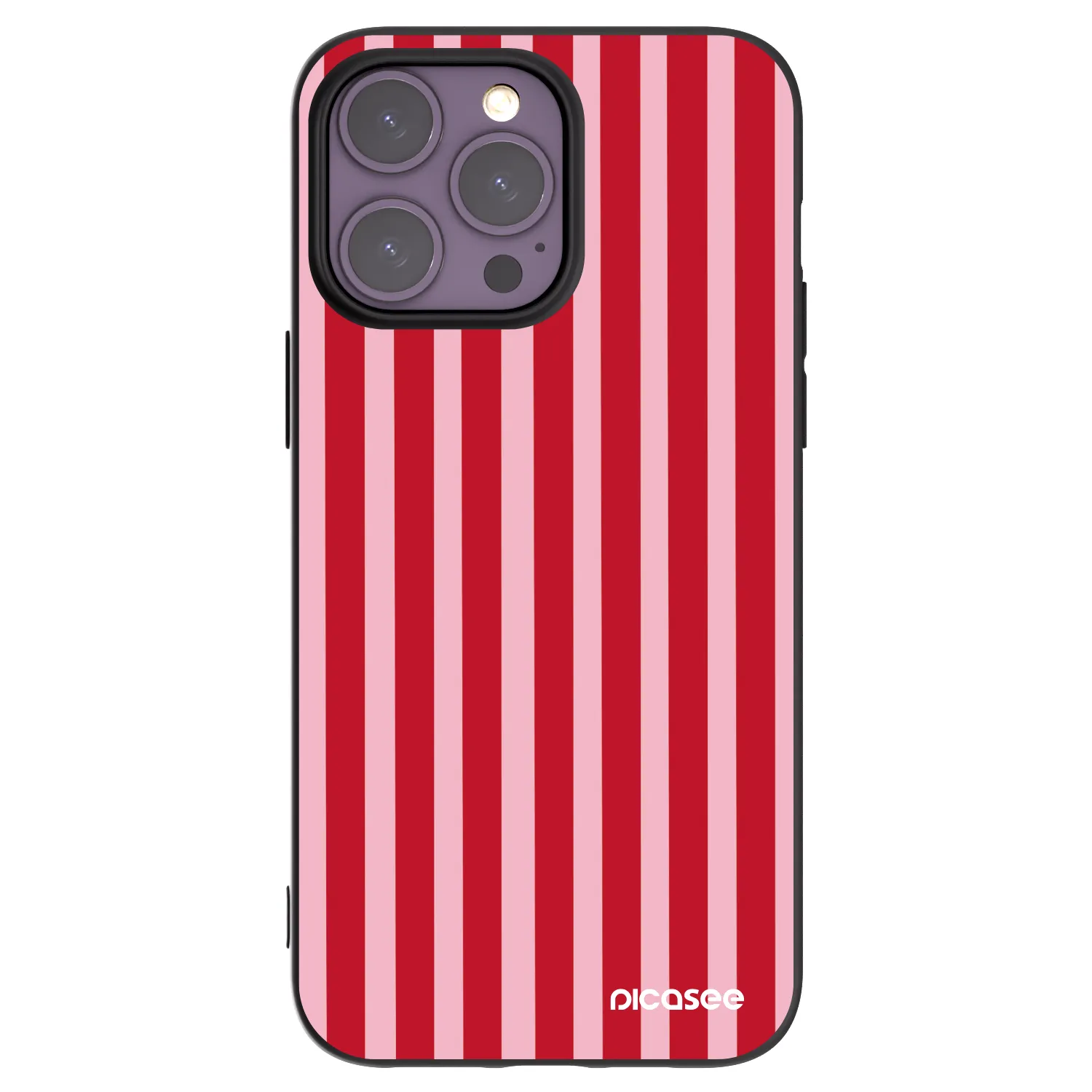 Picasee silikonski črni ovitek za Apple iPhone 14 Pro Max - Lines red