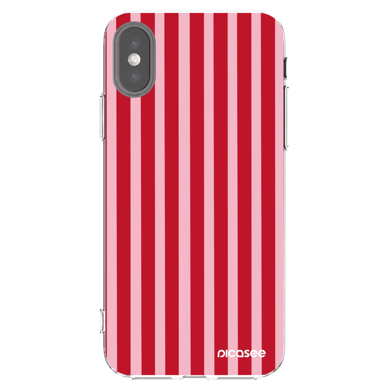 Picasee silikonski prozorni ovitek za Apple iPhone X/XS - Lines red