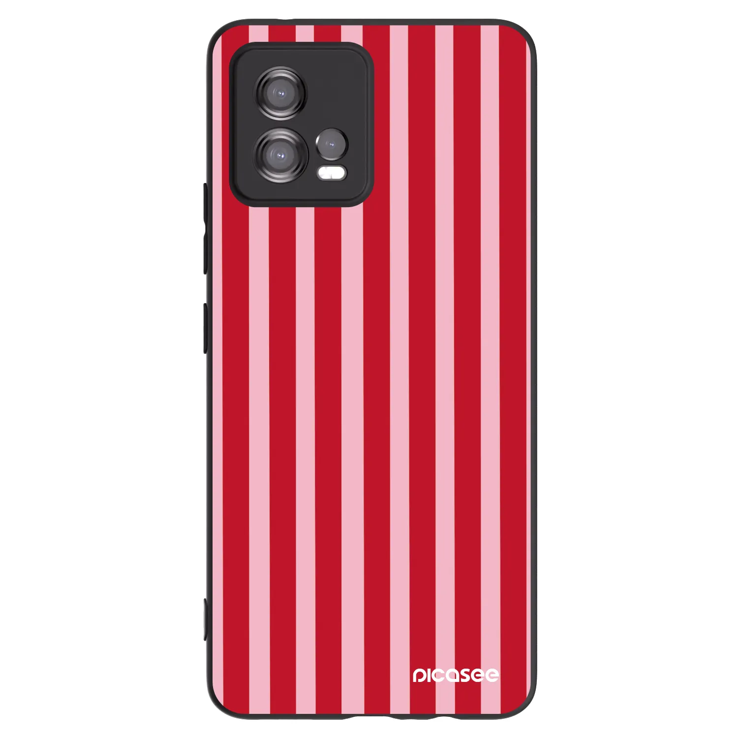 Picasee silikonski črni ovitek za Motorola Moto G72 - Lines red