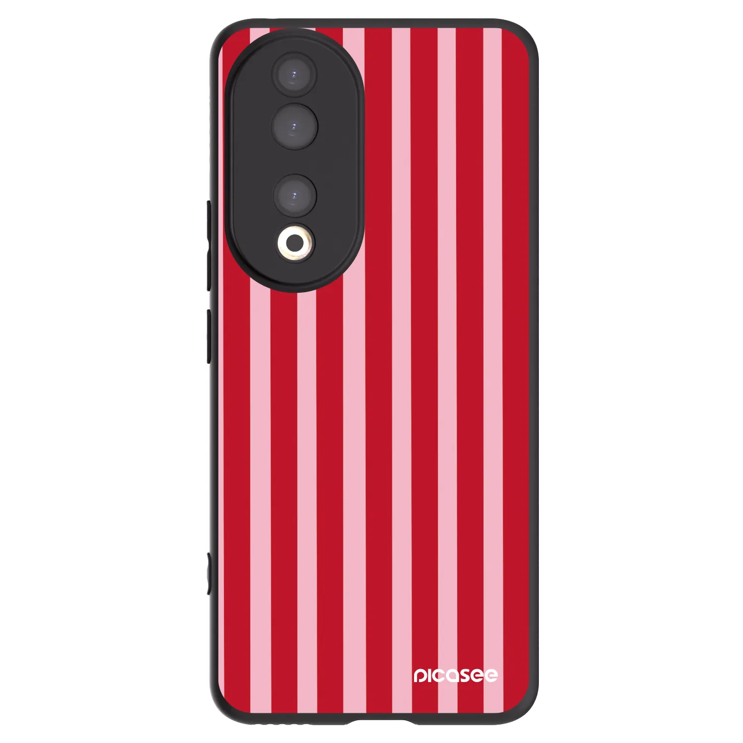 Picasee silikonski črni ovitek za Honor 90 5G - Lines red