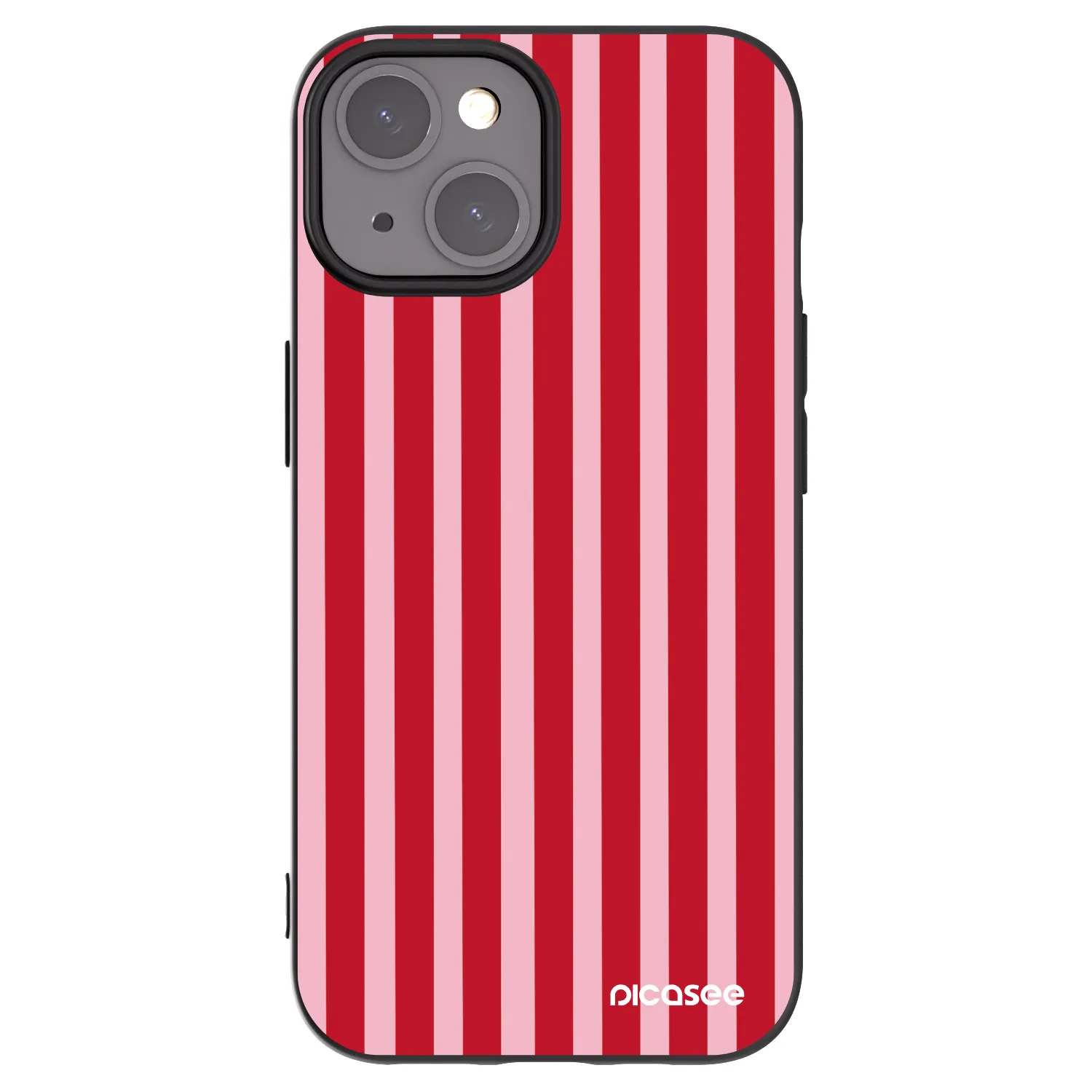 Picasee silikonski črni ovitek za Apple iPhone 15 - Lines red