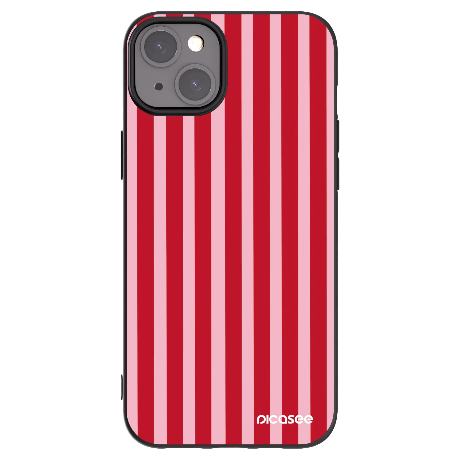 Picasee silikonski črni ovitek za Apple iPhone 15 Plus - Lines red