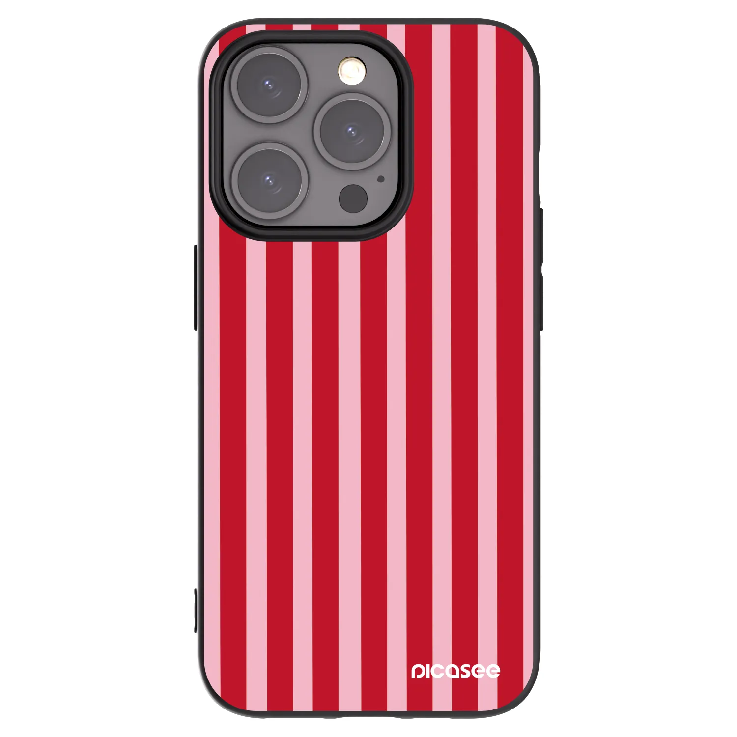 Picasee silikonski črni ovitek za Apple iPhone 15 Pro - Lines red