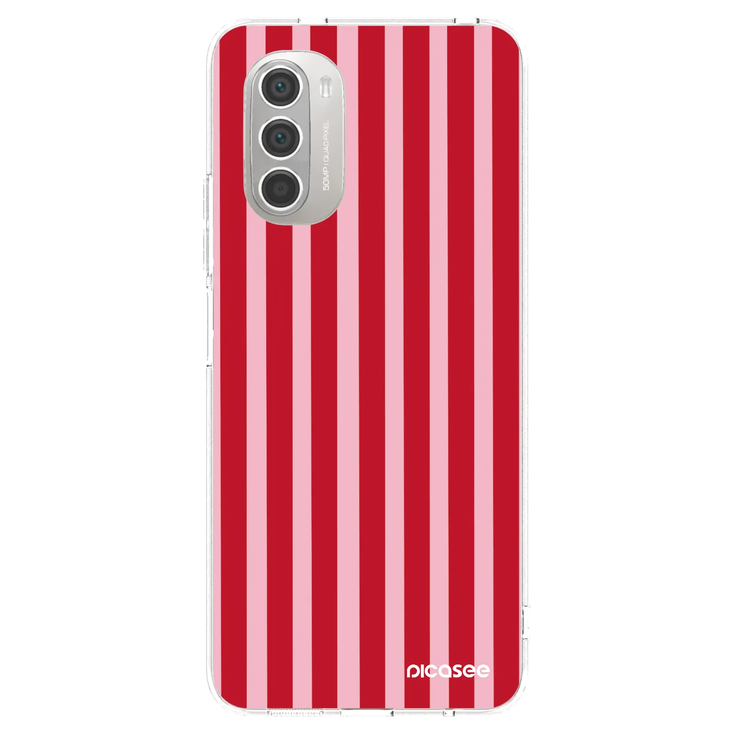 Picasee silikonski prozorni ovitek za Motorola Moto G51 - Lines red