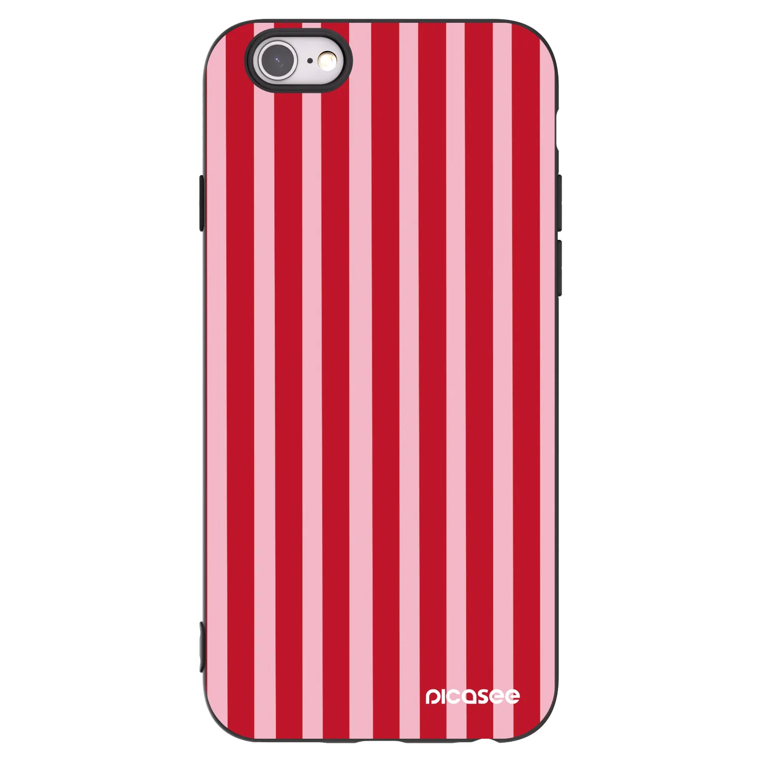 Picasee silikonski črni ovitek za Apple iPhone 6/6S - Lines red