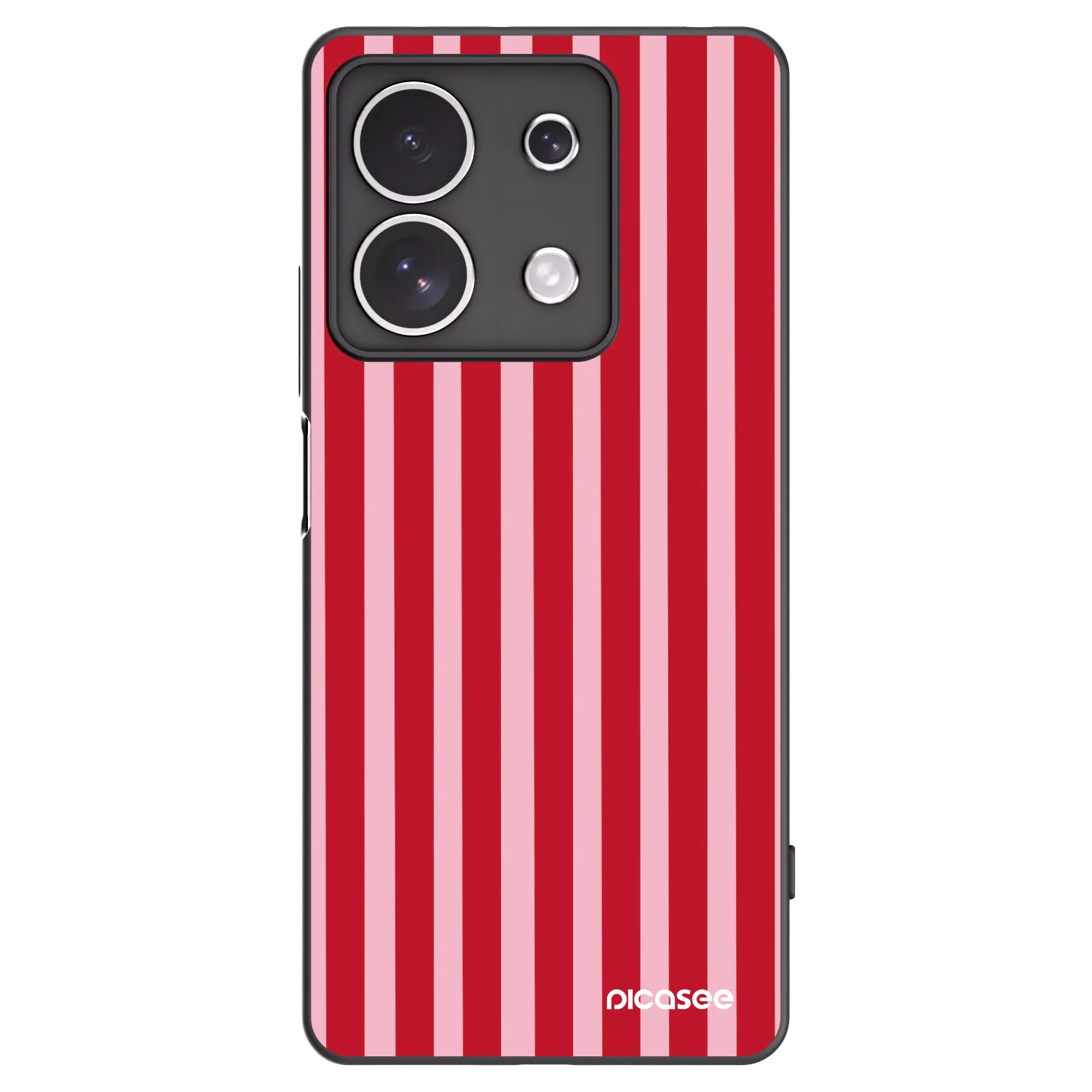 Picasee silikonski črni ovitek za Xiaomi Redmi Note 13 4G - Lines red