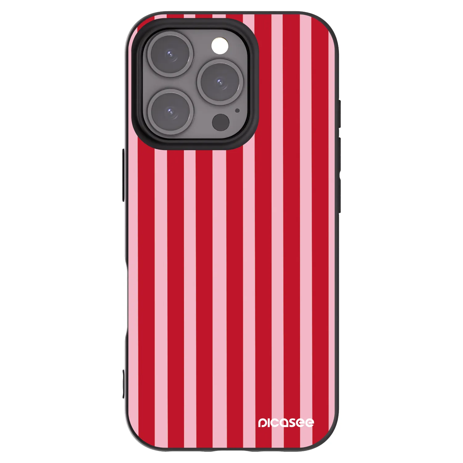 Picasee silikonski črni ovitek za Apple iPhone 16 Pro - Lines red
